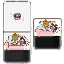 [S2B] Kakao Friends Happy Together Galaxy Z Flip 4 Transparent Reinforced Case_ TPU Material, Authenticated Product, Transparent PC Material_ Made in KOREA